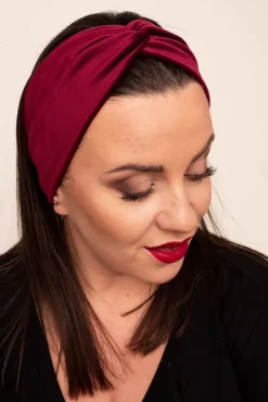 Polski Śliwkowa Welurowa Opaska na włosy MAGNETIC