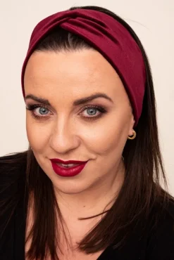 Polski Śliwkowa Welurowa Opaska na włosy MAGNETIC