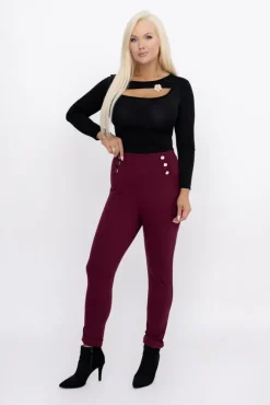 Damskie Włoski Śliwkowe Spodnie CIRIA