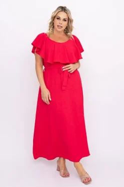 Polski Malinowa Sukienka MISSOURI