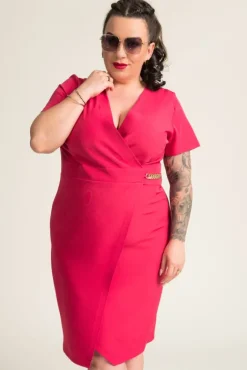 Polski Malinowa Sukienka PEIROSA