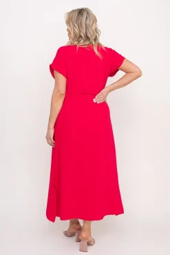 Polski Malinowa Sukienka PIRMENO