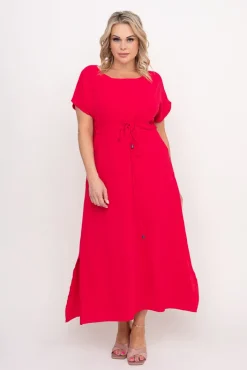 Polski Malinowa Sukienka PIRMENO