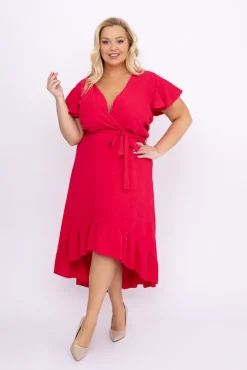 Polski Malinowa Sukienka RHODIO