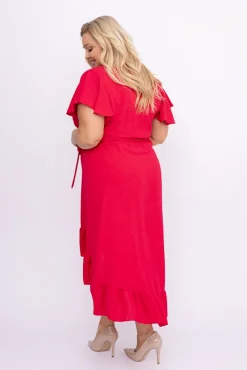 Polski Malinowa Sukienka RHODIO