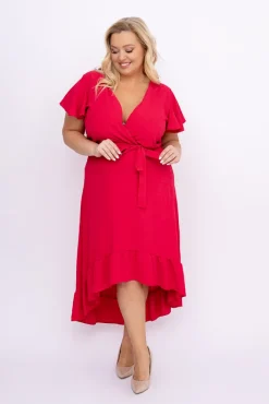 Polski Malinowa Sukienka RHODIO