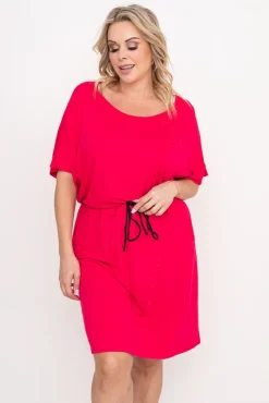 Polski Malinowa Sukienka SATURIO