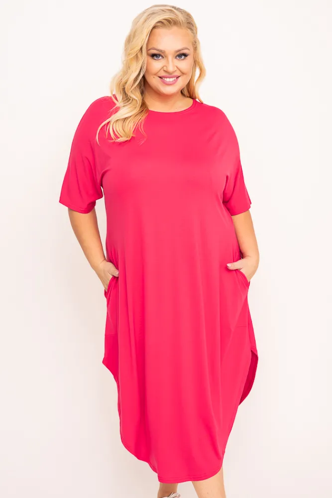 Polski Malinowa Sukienka SPINER