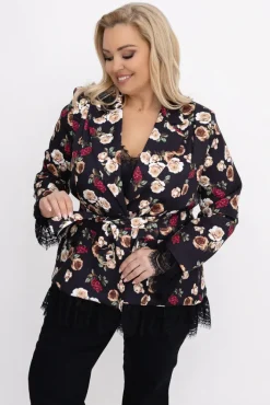 Włoski Marynarka z wiązaniem REYZI Wzór 1