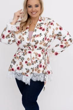 Włoski Marynarka z wiązaniem REYZI Wzór 2