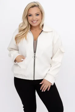 Damskie Włoski Śmietanowa Kurtka przejściowa DASTIO