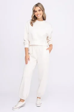 Damskie Włoski Śmietanowe Spodnie dresowe MELBIRA
