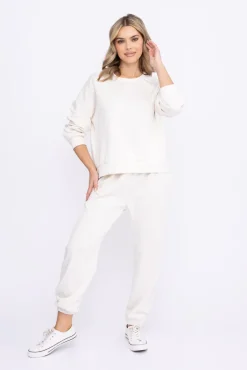 Damskie Włoski Śmietanowy Komplet dresowy REBECA