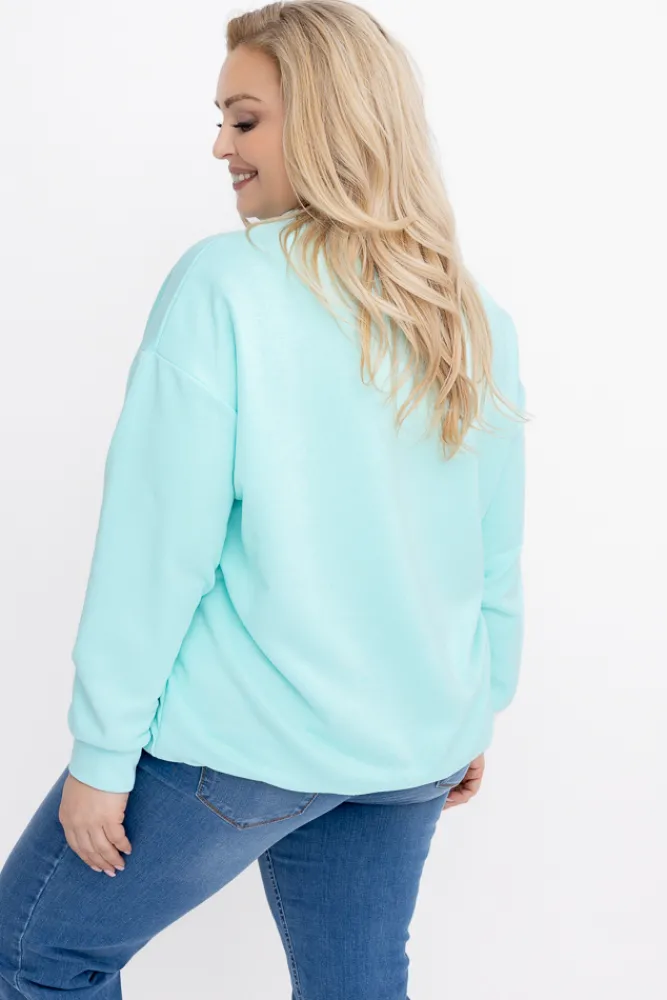 Damskie Włoski Miętowa Bluza LINDI