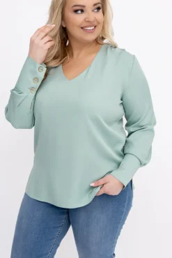 Damskie Polski Miętowa Bluzka Elegancka XEVIN