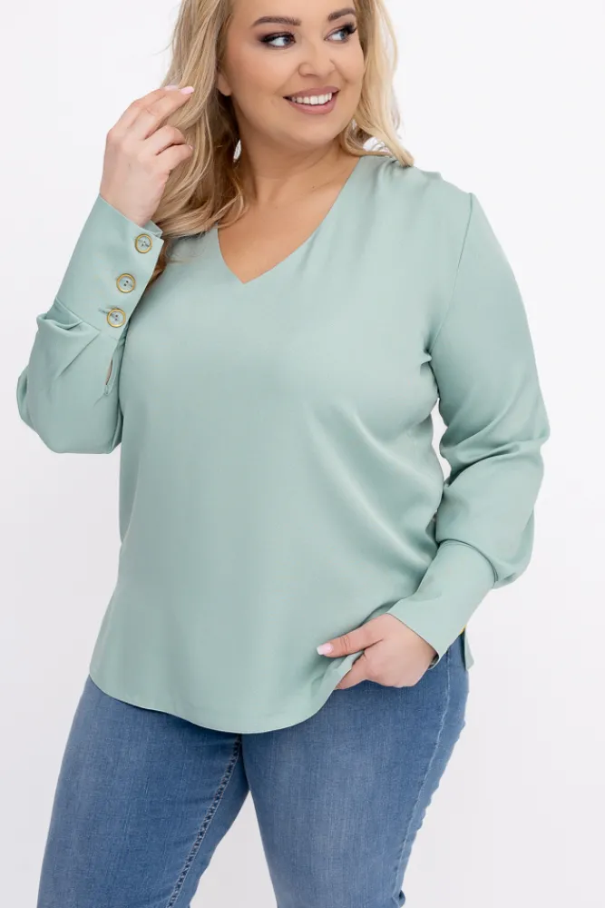 Damskie Polski Miętowa Bluzka Elegancka XEVIN