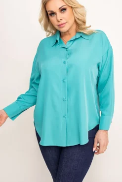 Damskie Polski Miętowa Koszula oversize DEMENO