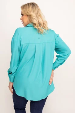 Damskie Polski Miętowa Koszula oversize DEMENO