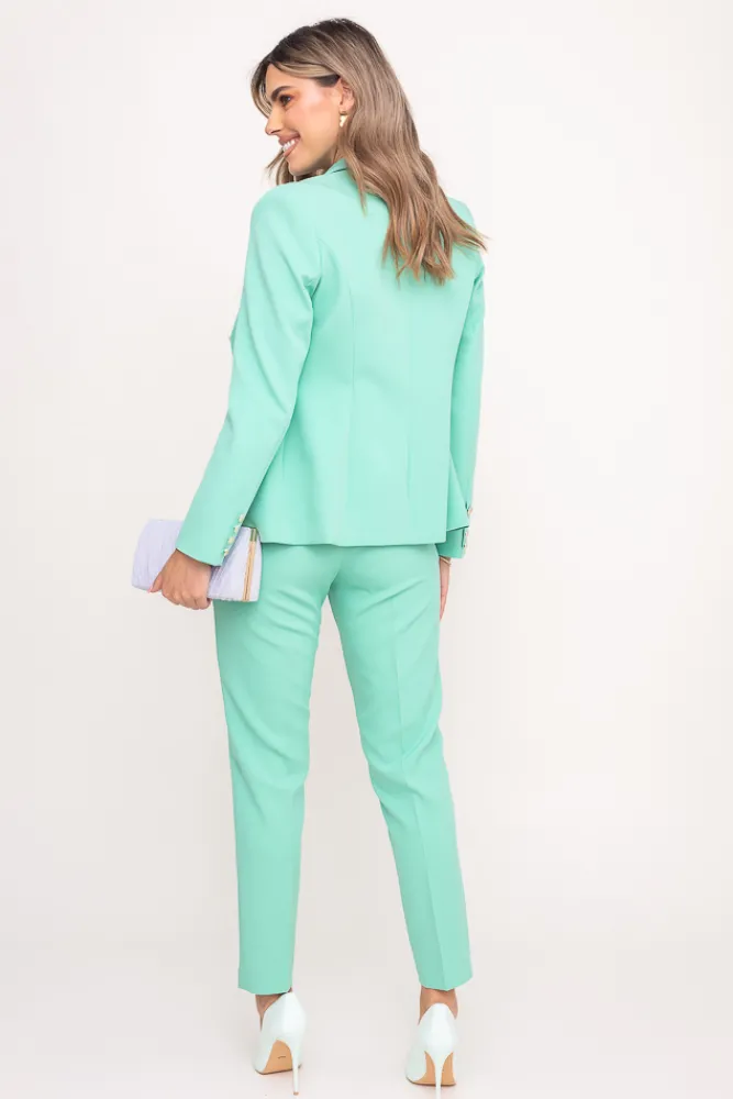 Damskie Polski Miętowa Marynarka dwurzędowa TEMIDA