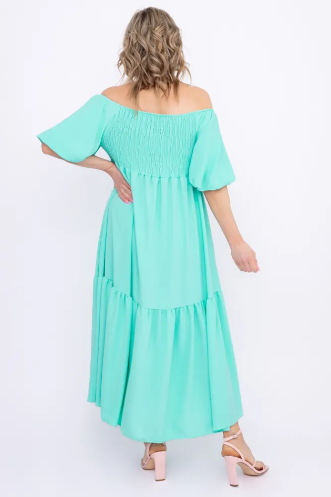 Włoski Miętowa Sukienka FINURI