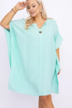 Włoski Miętowa Sukienka KIRMEN