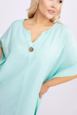 Włoski Miętowa Sukienka KIRMEN