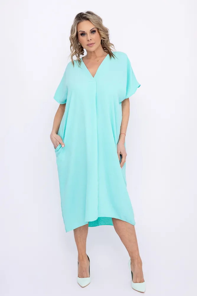 Włoski Miętowa Sukienka NASTI