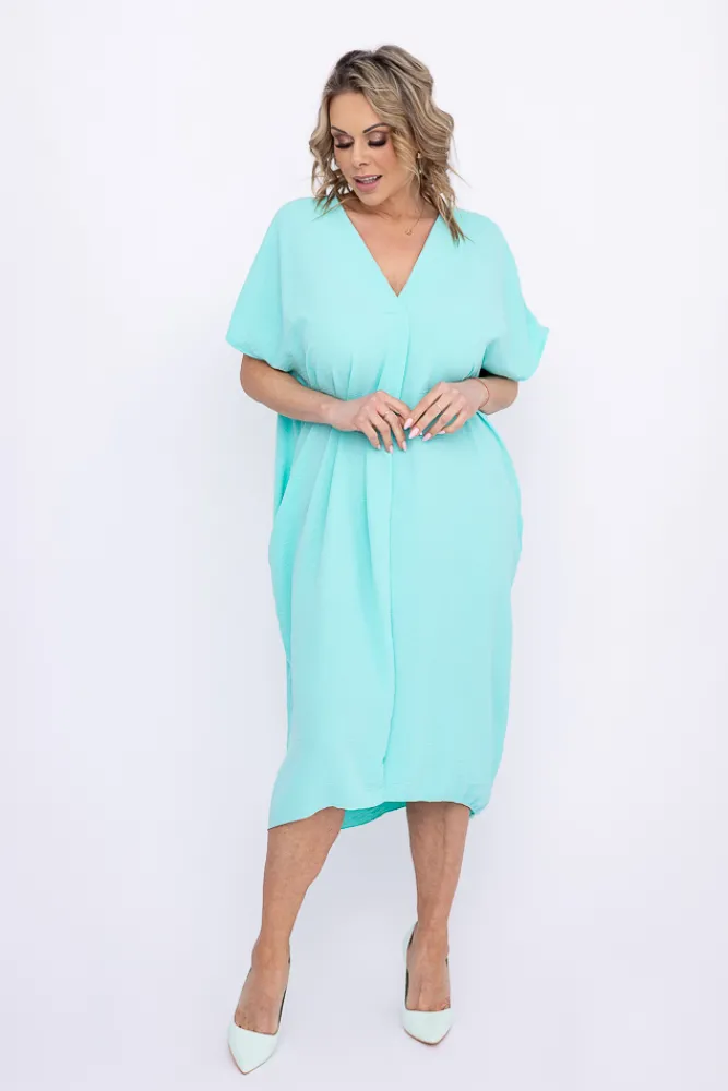 Włoski Miętowa Sukienka NASTI