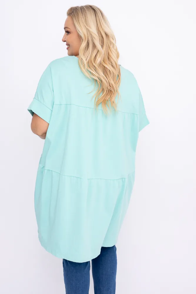 Damskie Włoski Miętowa Tunika STRIPI