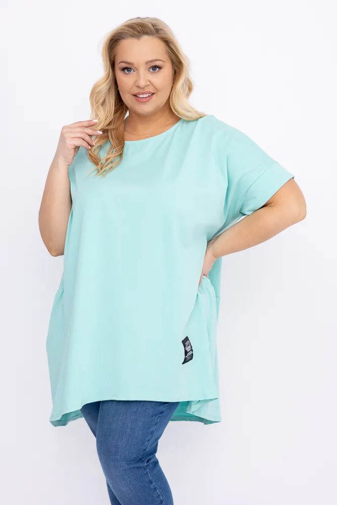 Damskie Włoski Miętowa Tunika STRIPI