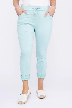 Damskie Włoski Miętowe Spodnie FINERI