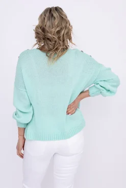 Damskie Polski Miętowy Sweter SIMUNY