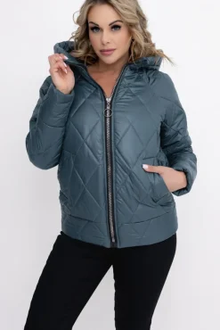 Damskie Polski Morska Kurtka pikowana z kapturem MERMENDI