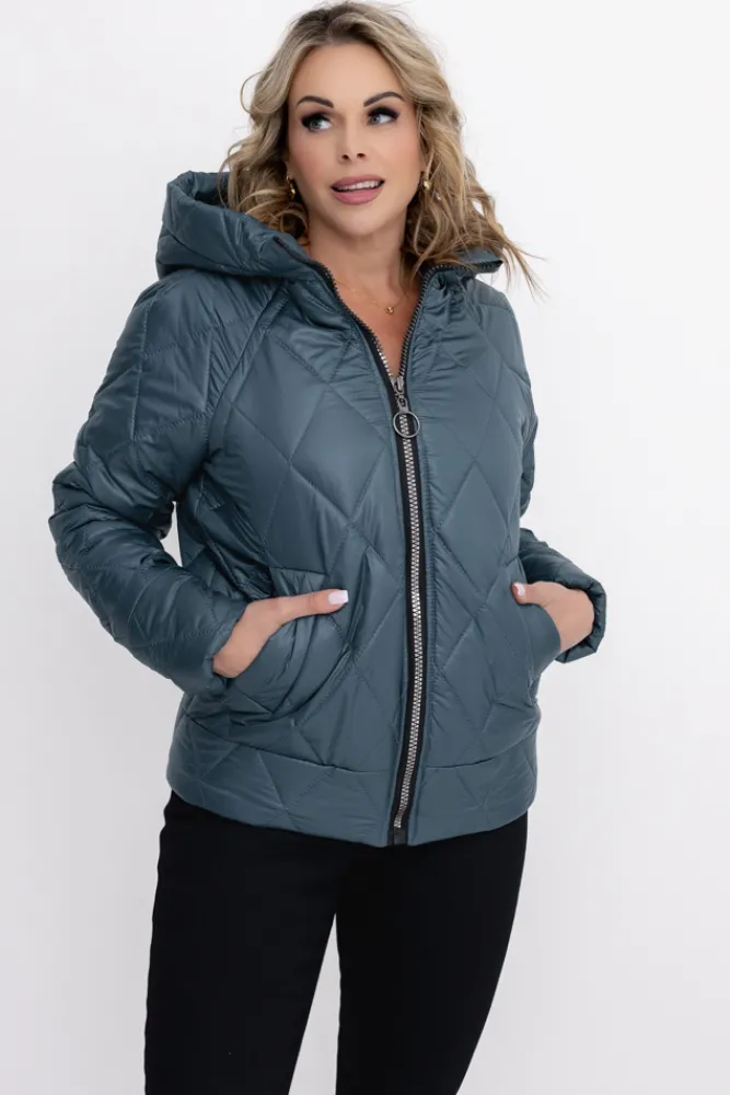 Damskie Polski Morska Kurtka pikowana z kapturem MERMENDI