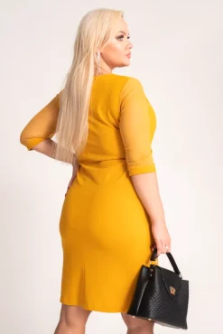Polski Musztardowa Sukienka CRAVATTA