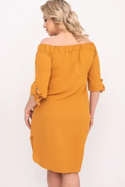 Polski Musztardowa Sukienka VALENCIA