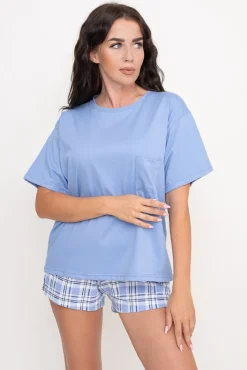 Polski Niebieska Piżama z szortami JOYIN