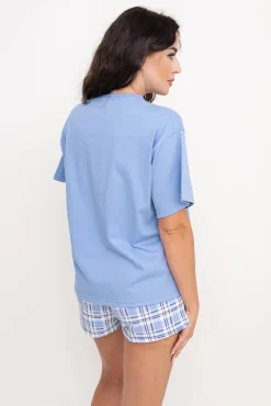 Polski Niebieska Piżama z szortami JOYIN
