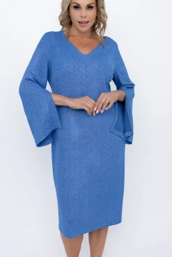 Polski Niebieska Sukienka błyszcząca VERIGO