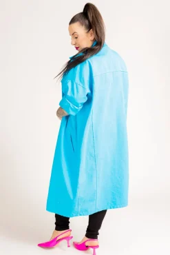 Włoski Niebieska Sukienka koszulowa UTERO