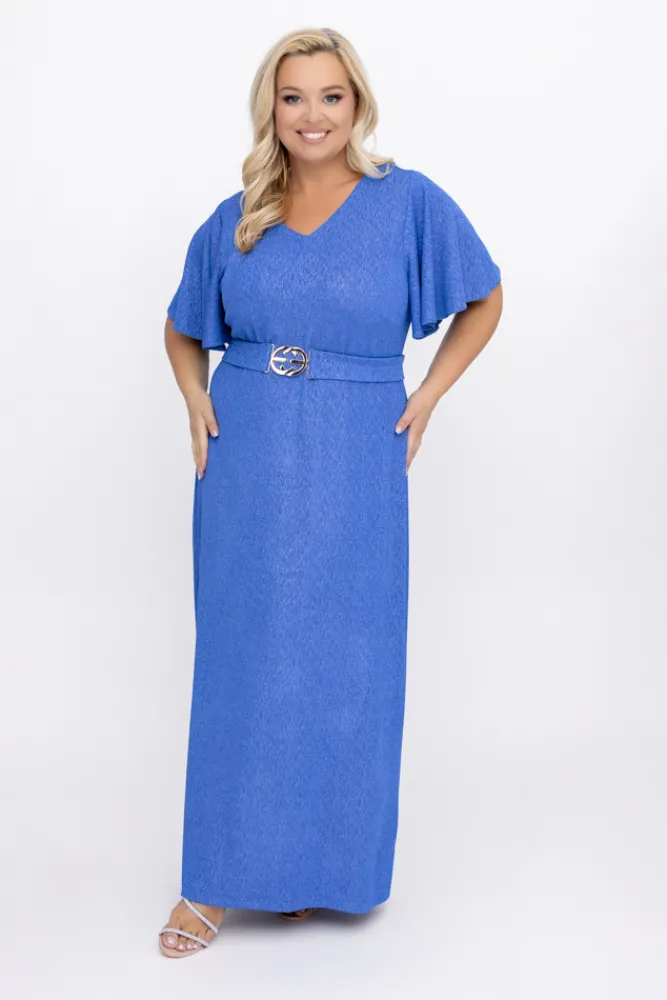 Polski Niebieska Sukienka Maxi SANTORI