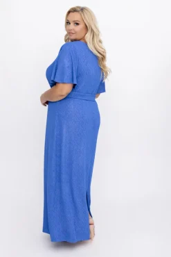 Polski Niebieska Sukienka Maxi SANTORI
