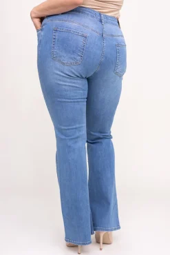 Damskie Niebieskie Spodnie jeansowe dzwony VAKIO