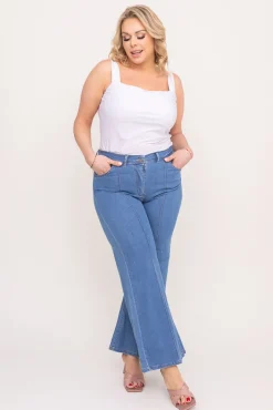 Damskie e Spodnie jeansowe dzwony FERIMI