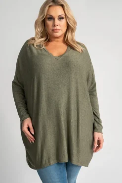 Damskie Włoski Oliwkowy Sweter oversize NELVI