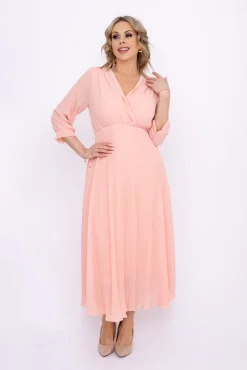 Włoski Łososiowa Sukienka plisowana KEMELI