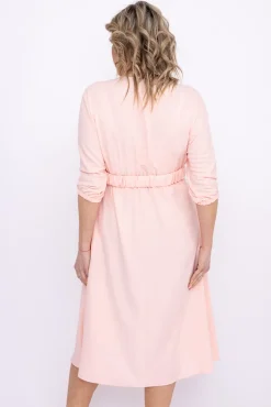 Polski Łososiowa Sukienka z paskiem GESINA