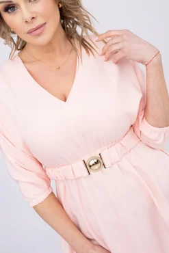 Polski Łososiowa Sukienka z paskiem GESINA