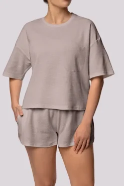 Polski Piżama z szortami COZY Brudny róż