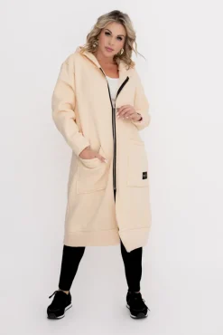 Damskie Włoski Piaskowa Bluza ocieplana VERMEN